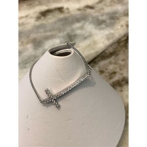 Crystal Cross Lariat Bracelet Engraved #faith
